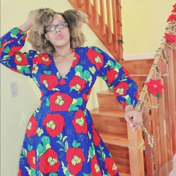 African Material Flow Maxi Dress (Made in Ghana) - Picture 5 of 5